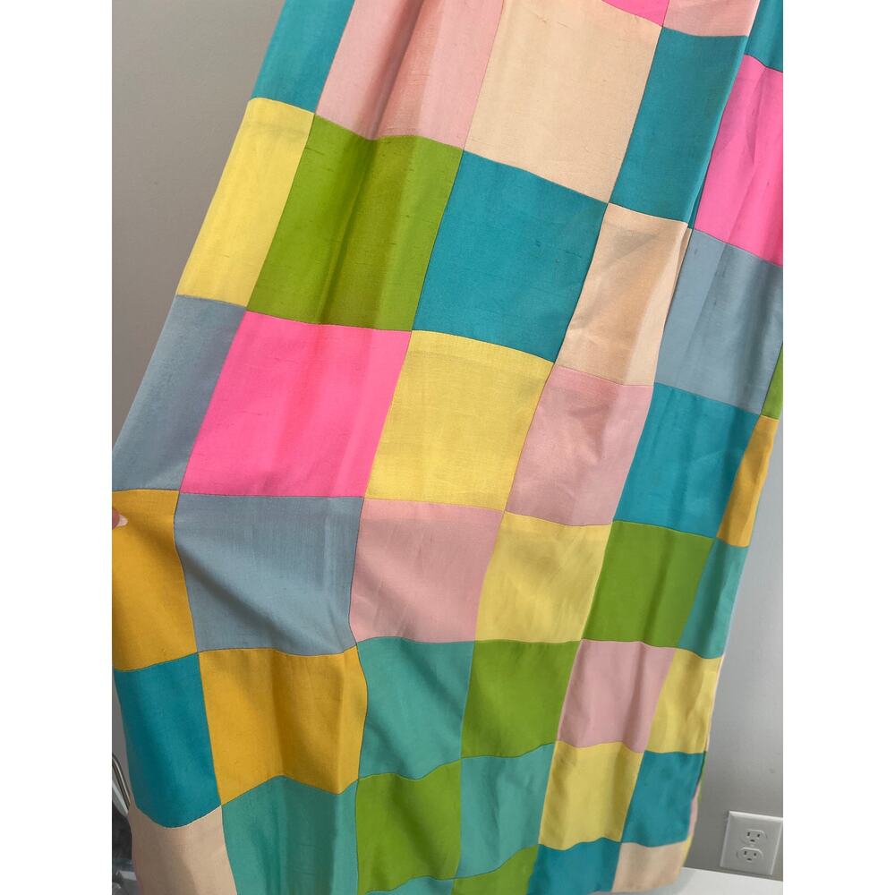 1970s Vintage Maxi Patchwork Dress Bold Bright Colors New York Designer - Picture 8 of 14